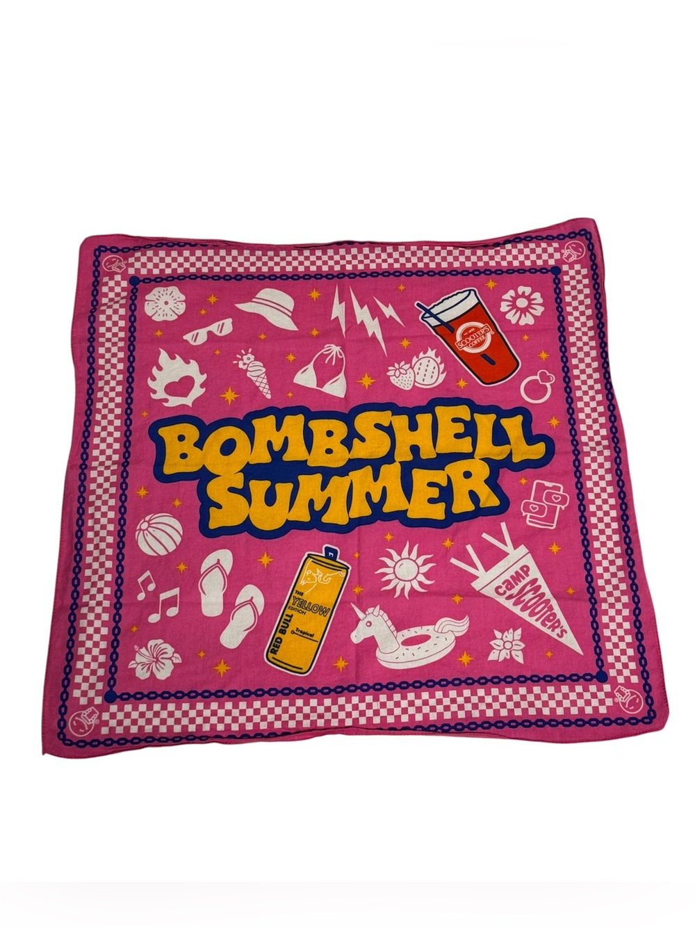 Scooter’s Coffee Pink Red Bull Bombshell Summer Bandana Souvenir